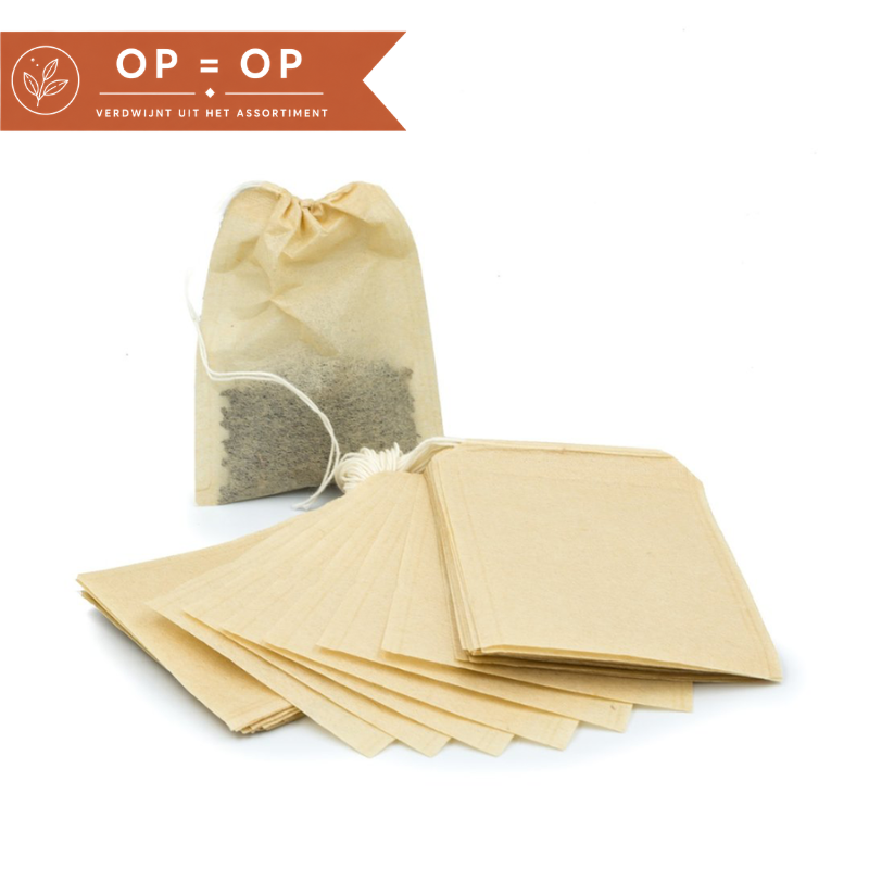 Papieren theefilters met trekkoord - 50 stuks
