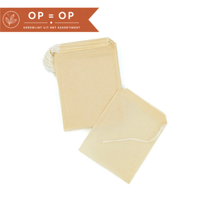 Papieren theefilters met trekkoord - 50 stuks