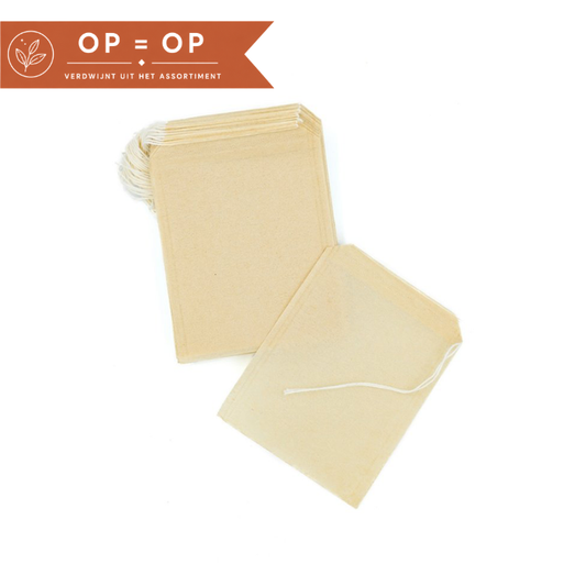 Papieren theefilters met trekkoord - 50 stuks